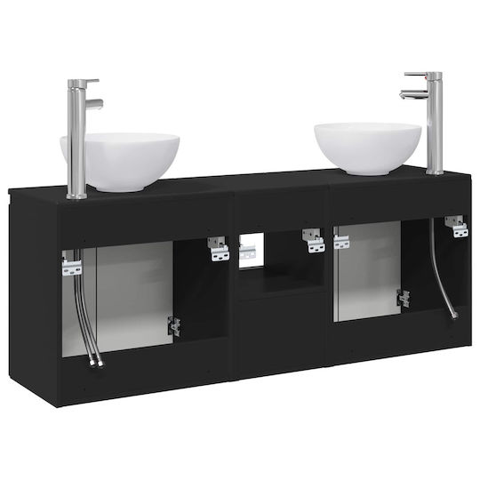 vidaXL Πάγκος χωρίς Νιπτήρα Μ49.5xΒ35xΥ63cm Μαύρο