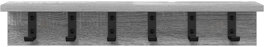 vidaXL Κρεμάστρα Τοίχου Ξύλινη Γκρι 60x10.5x10.5cm