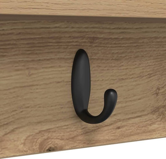 vidaXL Wooden Wall Hanger Brown 80x18x10.5cm 1pc