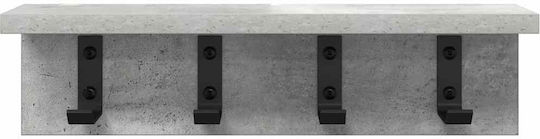 vidaXL Wooden Wall Hanger Gray 40x10.5x10.5cm 1pc