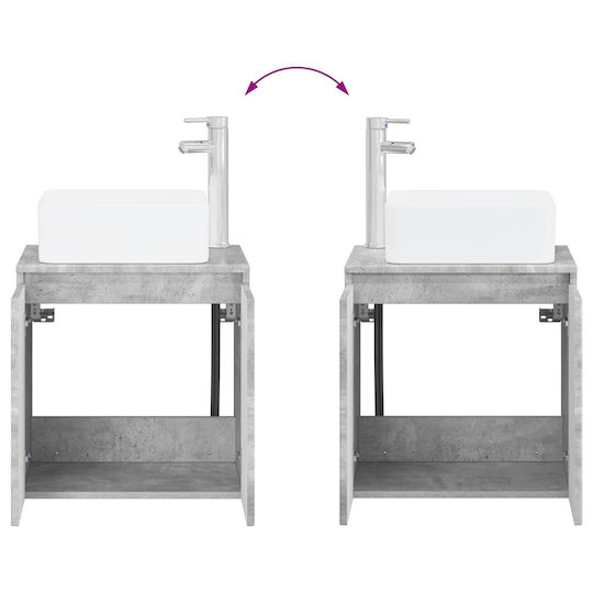 vidaXL Πάγκος χωρίς Νιπτήρα Μ33xΒ34.5xΥ100cm Γκρι Σκυροδέματος