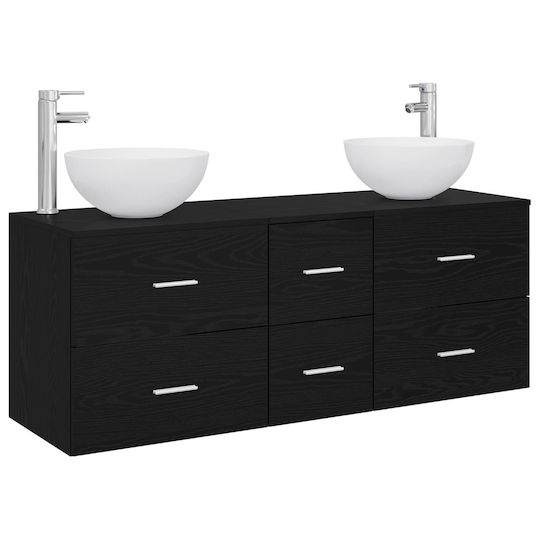 vidaXL Dulap de baie fără lavoar L49.5xA41xÎ64.5cm Stejar Negru