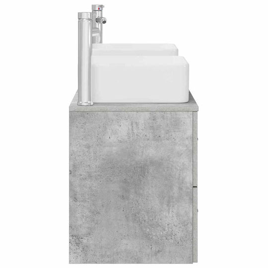 vidaXL Πάγκος με Νιπτήρα Μ49.5xΒ41xΥ63cm Γκρι