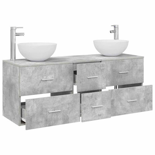 vidaXL Vanity Unit With Sink W49.5xD35xH63cm Grey