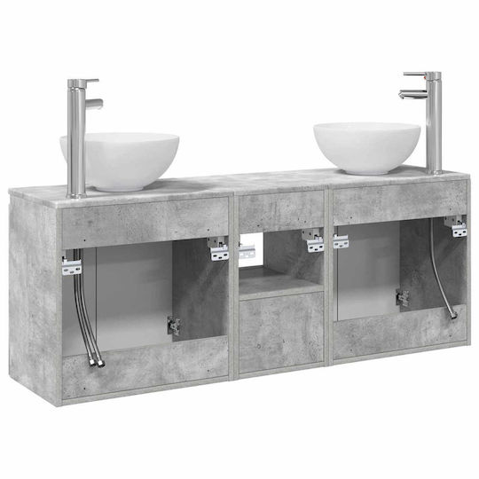 vidaXL Vanity Unit with Sink W49.5xD35xH63cm Grey