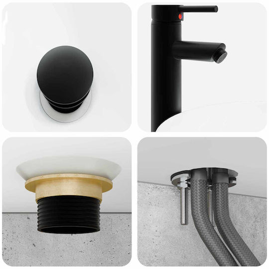 vidaXL Badezimmer Waschtisch-Einheit M33xB34.5xH160cm Grau