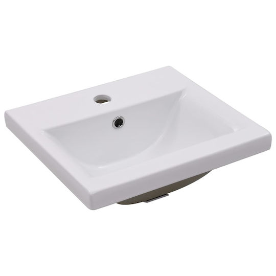 vidaXL Шкаф със Мивка, Огледало & Колона Д41xШ38.5xВ46см Бял