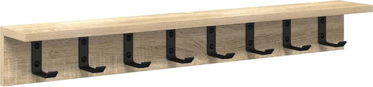 vidaXL Wooden Wall Hanger Brown 80x10.5x10.5cm