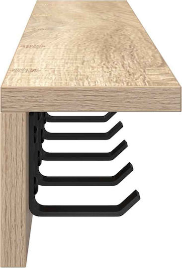 vidaXL Wooden Wall Hanger Brown 80x10.5x10.5cm