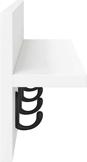 vidaXL Стенна Закачалка Дървена Бяла 60x18x10.5см