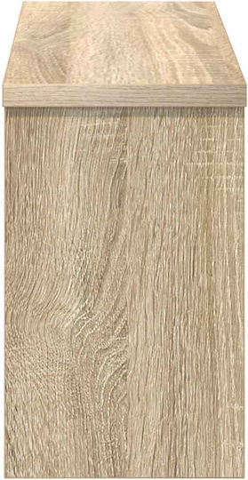 vidaXL Стенна Закачалка Дървена Бежова 50x26x16см