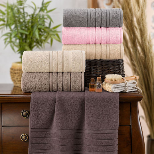 Rebeka Home Πετσέτα Προσώπου 50x85εκ. Beige Βάρους 400gr/m²