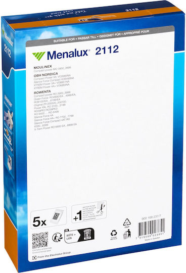 Menalux Staubsaugerbeutel 5Stück Kompatibel mit Staubsauger Hoover / Electrolux / Rowenta