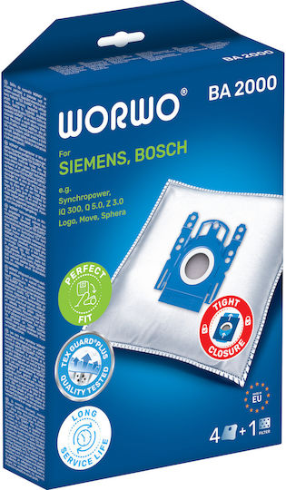 Worwo SBMB01K Vacuum Cleaner Bags 4pcs Compatible with Vacuum Cleaner Bosch / Siemens