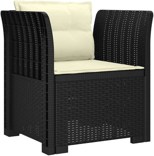 Outdoor Rattan Armchair Anthracite With Cushion 68x62cm