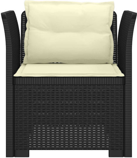 Outdoor Rattan Armchair Anthracite With Cushion 68x62cm