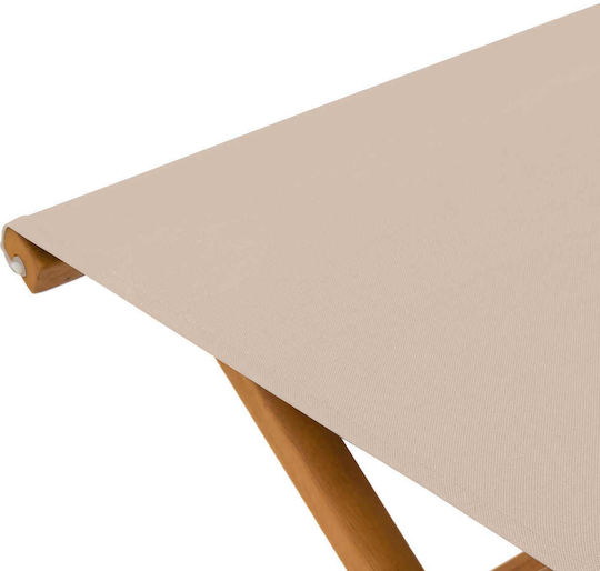 Outdoor Chair Wooden Beige with Cushion 2 Pieces 41x42x36.5cm