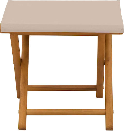 Outdoor Chair Wooden Beige with Cushion 2 Pieces 41x42x36.5cm