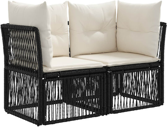 vidaXL Garten- und Outdoor-Möbelsets Wohnzimmer Typsatz 4 Stück Schwarz mit Kissen
