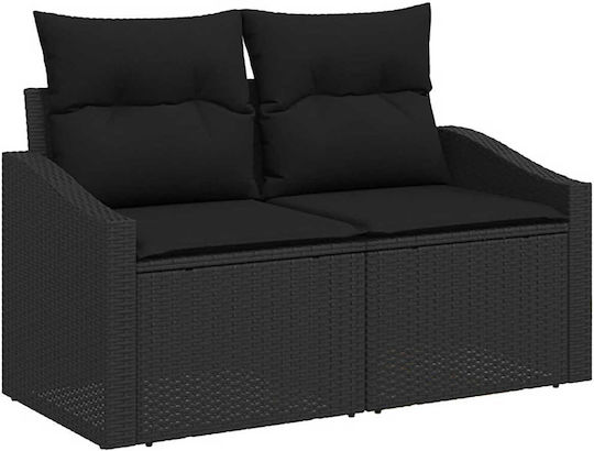 Set Camera De Zi Exterior 6 Piese Negru Cu Perne