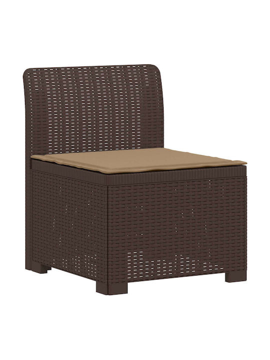 Three-Seater Outdoor Rattan Sofa with Cushions