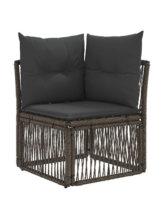 Three-Seater Outdoor Rattan Sofa With Cushions 62x62x70cm