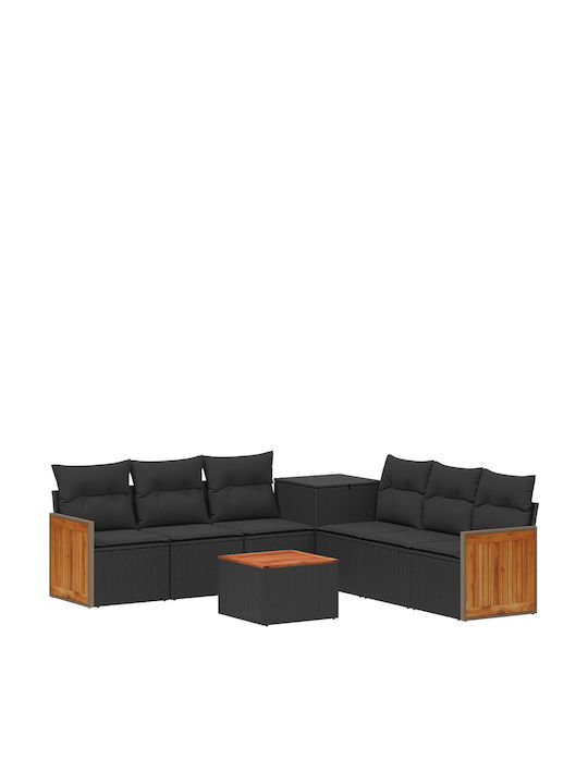 Canapea Cu Două Locuri De Exterior Din Rattan Cu Perne