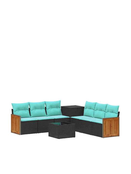 Zweisitziges Outdoor-Sofa aus Rattan mit Kissen