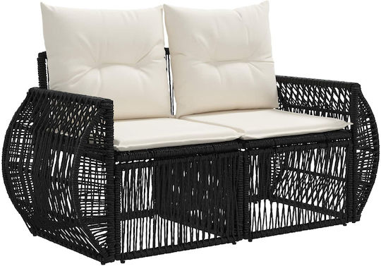 Garten- und Outdoor-Möbelsets Wohnzimmer Typsatz 11 Stück Schwarz mit Kissen