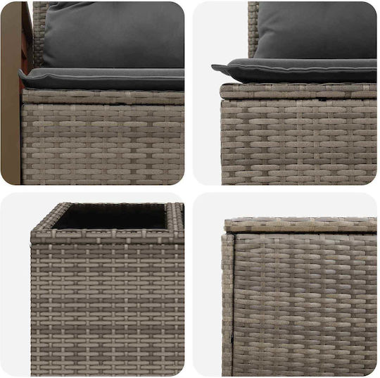 vidaXL Garden & Outdoor Furniture Sets Living Room Set Pieces 6 Grey and Dark Grey with Pillows