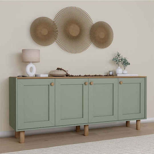 Μπουφές Bohemian Ξύλινος Green-oak 180x40x75cm
