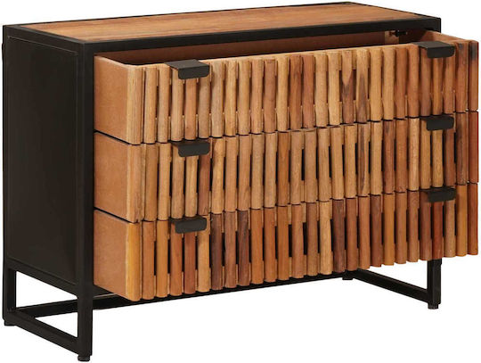 Sideboard Cabinet Wooden with Drawers Beige 75x30x54cm