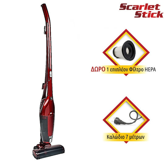 Telemax Electrică Aspirator 2 în 1 Stick & De Mână 1000W Roșie 31-0115