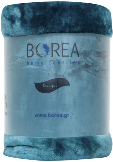 Borea K-4 Одеяло Кадифе Едно 150x220см Черно