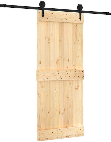 vidaxl Schiebetür Natürliches Schwarz 85 x 210 cm