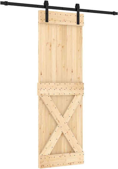 Vidaxl Συρόμενη Πόρτα Φυσικό Μαύρο 70 X 210 Cm