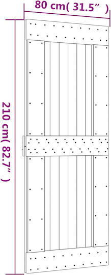 Vidaxl Συρόμενη Πόρτα Φυσικό Λευκό 80 X 210 Cm