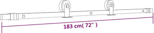 Vidaxl Συρόμενη Πόρτα Φυσικό Μαύρο 85 X 210 Cm