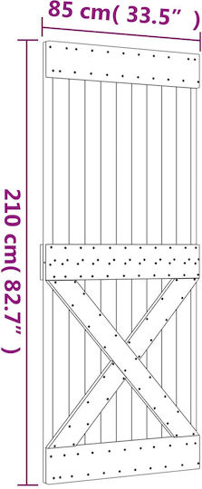 Vidaxl Συρόμενη Πόρτα Φυσικό Μαύρο 85 X 210 Cm