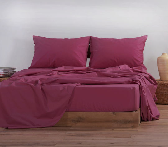Nef-Nef Homeware Super-Doppel 160x200+30cm mit Gummizug Basic Bordeaux