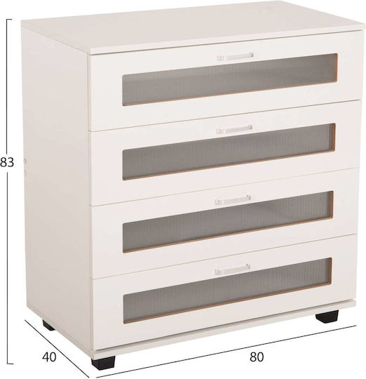 Συρταριέρα Κρεβατοκάμαρας White 80x40x83cm