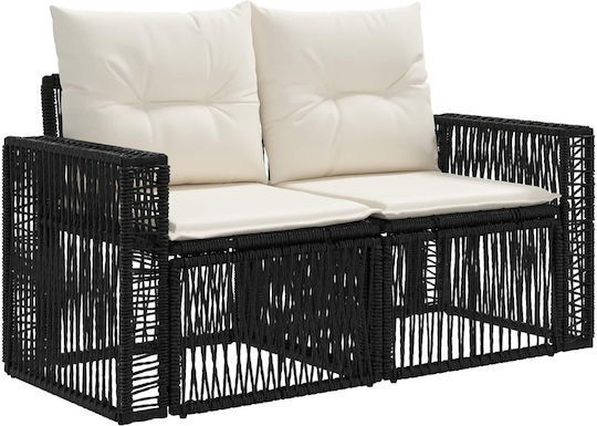 Garten- und Outdoor-Möbelsets Wohnzimmer Typsatz 8 Stück Schwarz mit Kissen