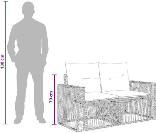 Garten- und Outdoor-Möbelsets Wohnzimmer Typsatz 8 Stück Schwarz mit Kissen