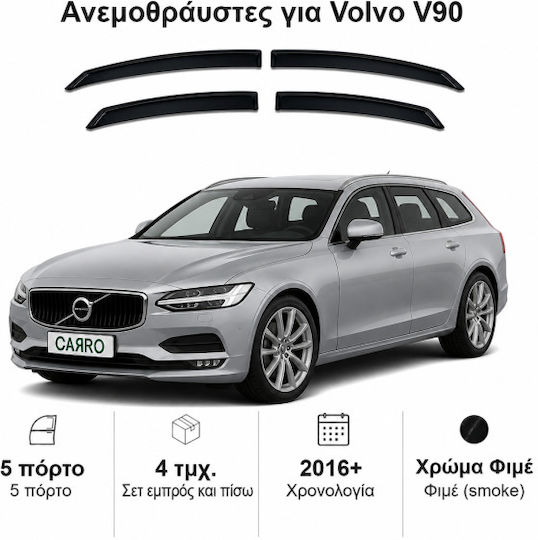 Heko Комплект Ветробрани Dark Fime за Volvo V90 4бр