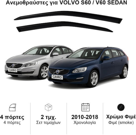 Heko Комплект Ветробрани Dark Fime за Volvo S60 2бр