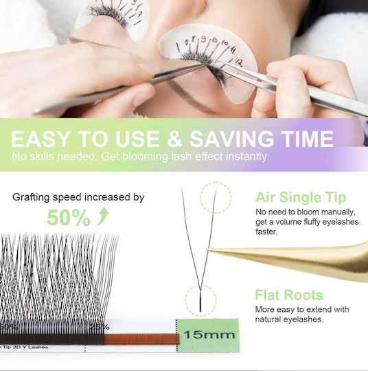 Single Tips 2d Y Eyelash Extension Nagaraku 0.07c Mix 8-14mm