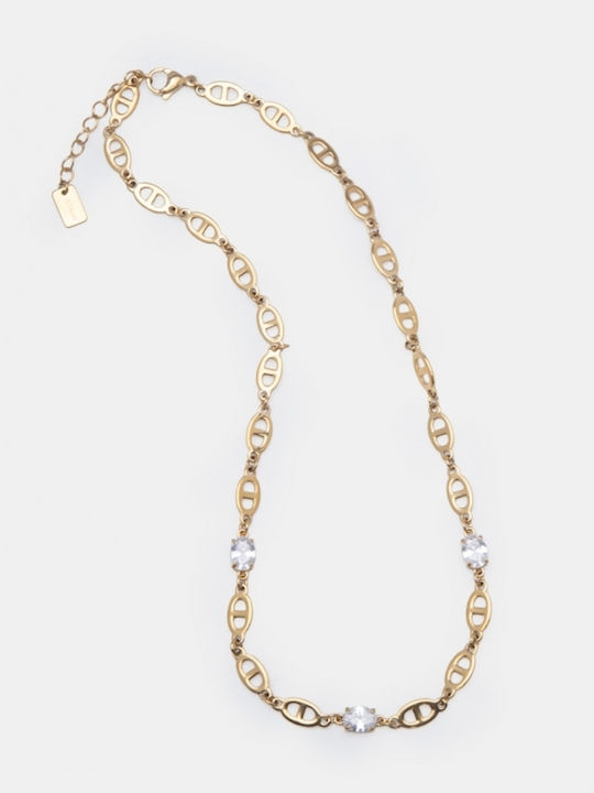Halskette Kette & Steinen 4963909-Gold