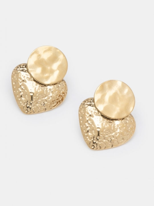 Ohrringe Kreisförmiger Scheibe & Herzform 4963009-Gold