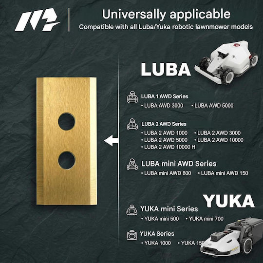 Lame de schimb Hausprofi pentru robotul de tuns iarba Mammotion Luba Yuka Set 32 de piese Ultra-rezistente din titan Compatibile cu Luba 1/2 Awd Luba Mini Yuka Mini Grosime de 1 mm Durată de viață extinsă cu până la 60%