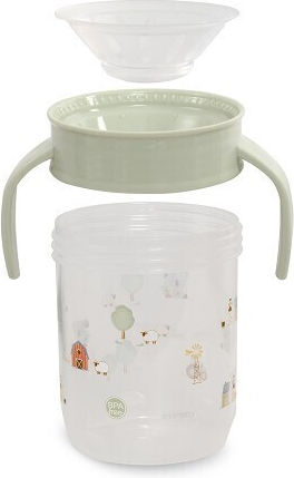 Interbaby Образователно Биберонче Пластмаса с Дръжки Зеленo за 6m+ 240ml